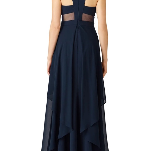 LM Collection Navy Flutter Gown, Size 4 - Worn Once (unaltered)! - Picture 3 of 4